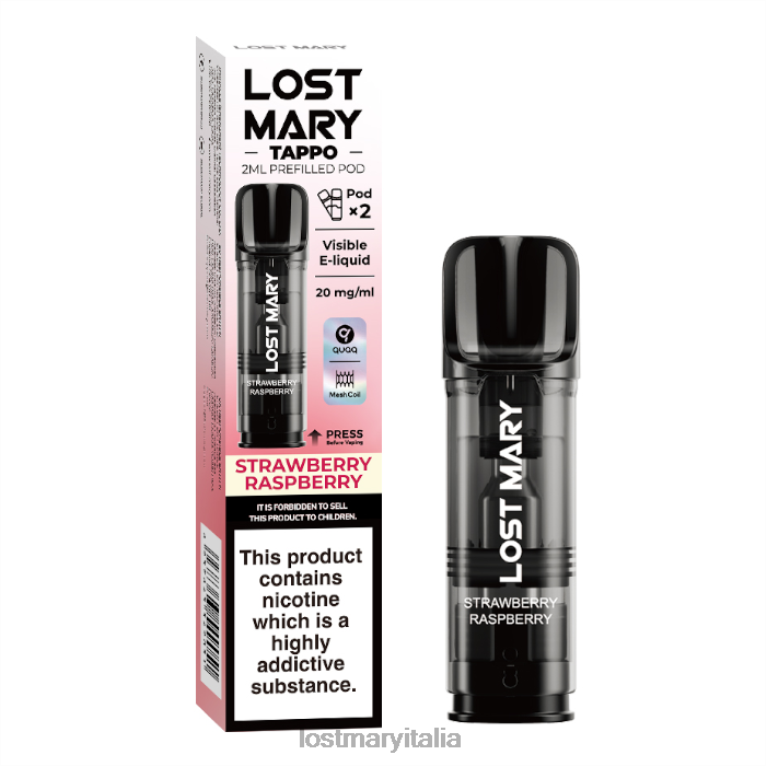 capsule preriempite Lost Mary con tappo - 20 mg - 2 conf lampone fragola 6JBV4178 | LOST MARY Vape Price